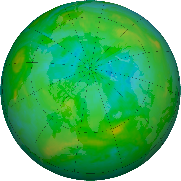 Arctic ozone map for 06 August 2004